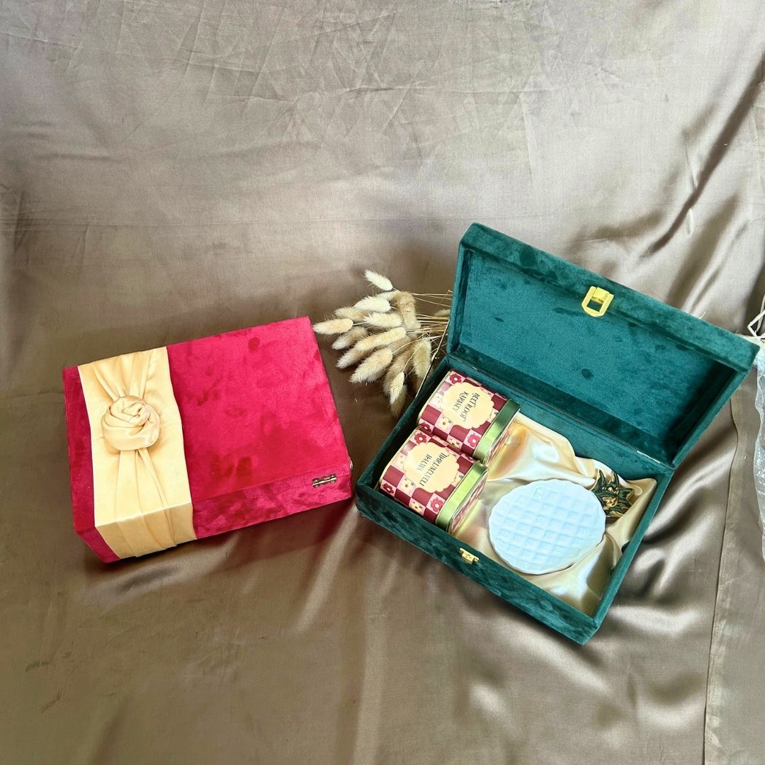 Velvet Diwali suitcase