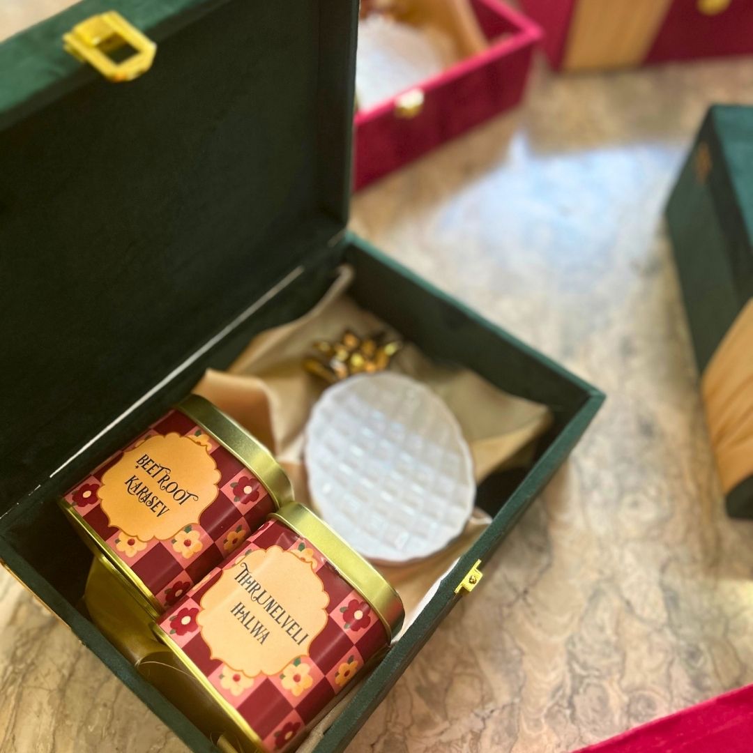 Velvet Diwali suitcase