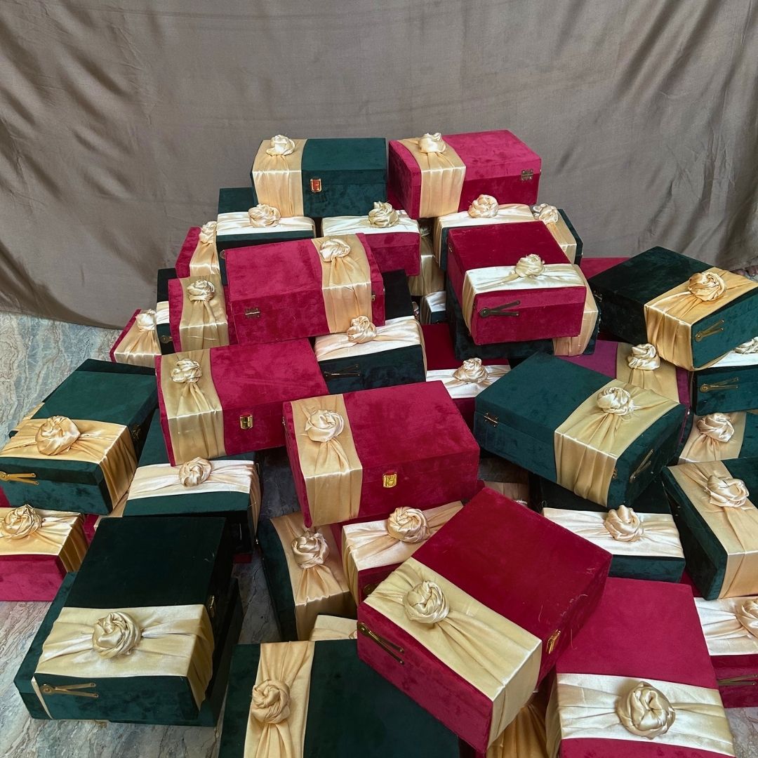 Velvet Diwali suitcase