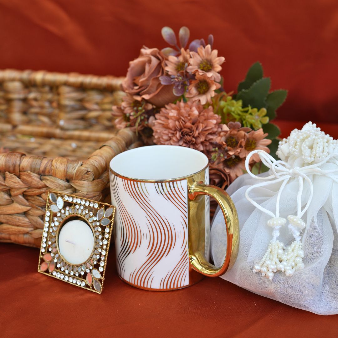 White & Beige Luxe Diwali Gift Tray