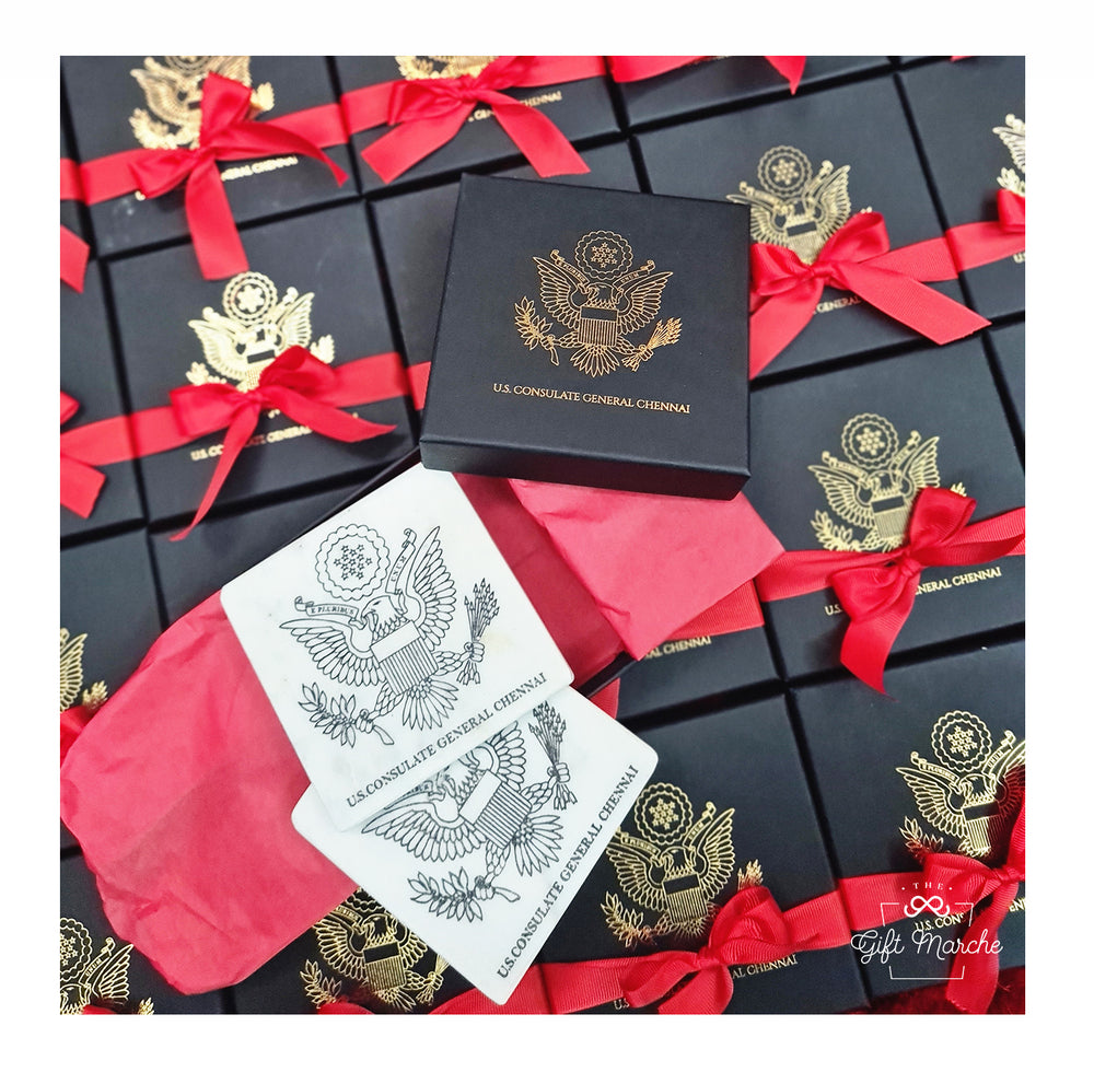 Personalized Marble Coasters for US Embassy (Chennai)