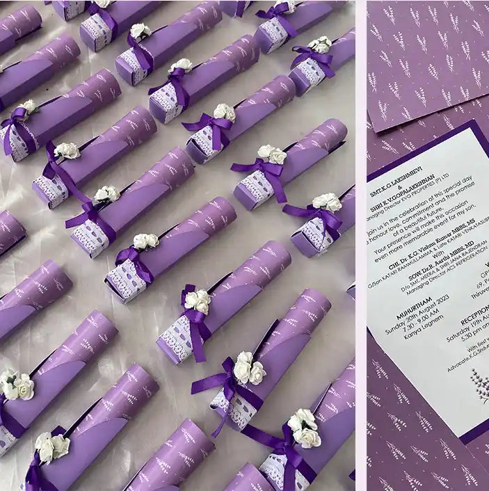 Lace Lilac Invites -The Gift Marche in Chennai