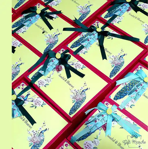 Peacock theme wedding invite-The Gift Marche in Chennai