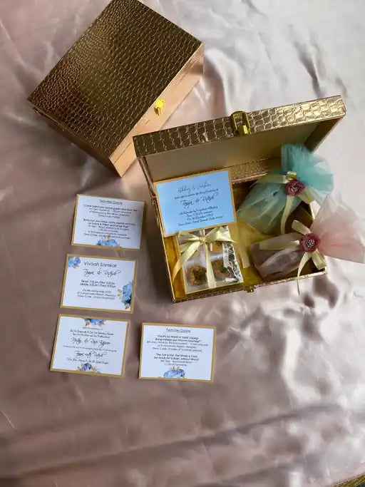 Rose Gold Leatherite Invite Boxes -The Gift Marche in Chennai