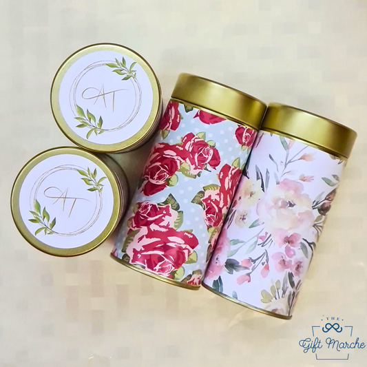 Floral Personalized Tea Tin Set