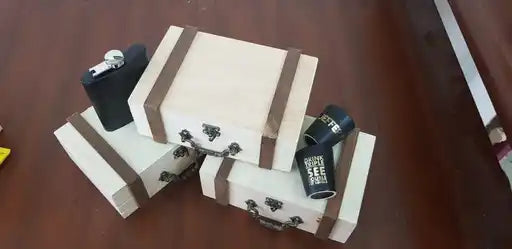 Wooden Suitcase Groomsmen Hamper