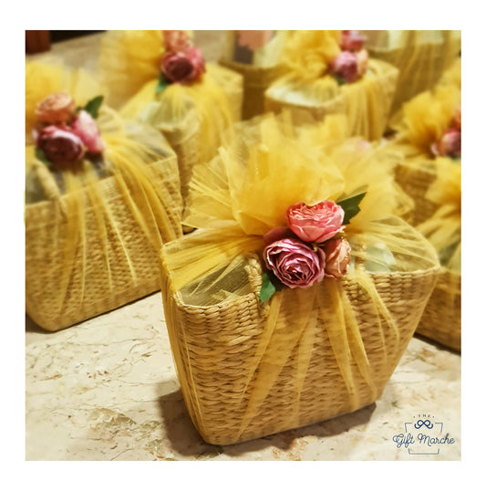 Gold Cane Basket Trousseau Packing Collection