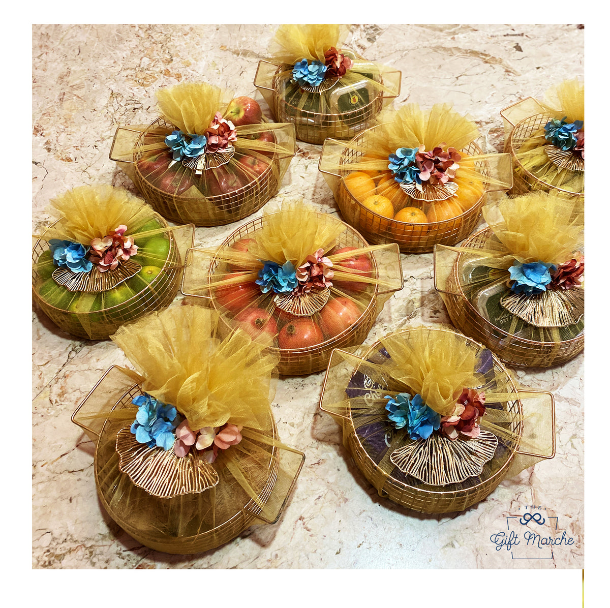 Gold Cane Basket Trousseau Packing Collection