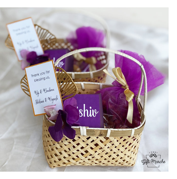 Purple Basket Baby Shower Return Favors