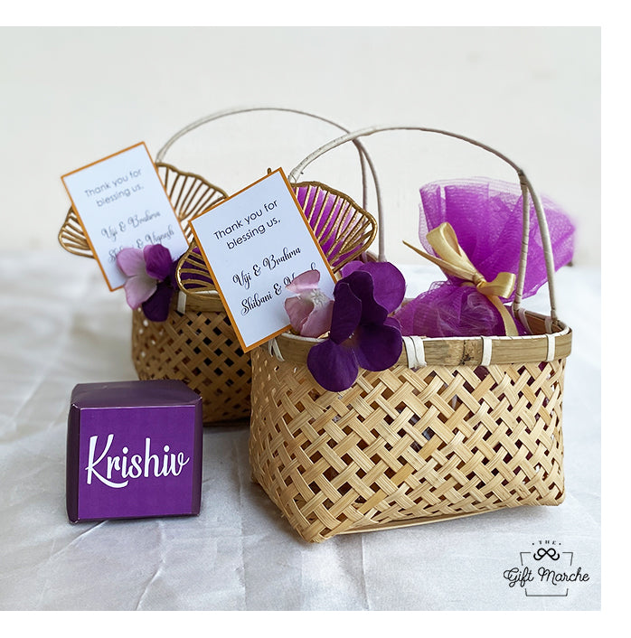 Purple Basket Baby Shower Return Favors